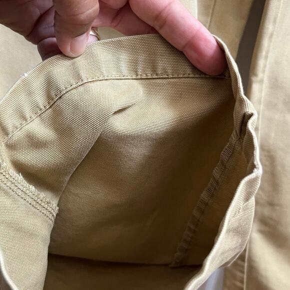 Free People Cleo Washed Khaki Cotton Canvas Roll Tab Straight Chino Pant Size 4 - Picture 8 of 15